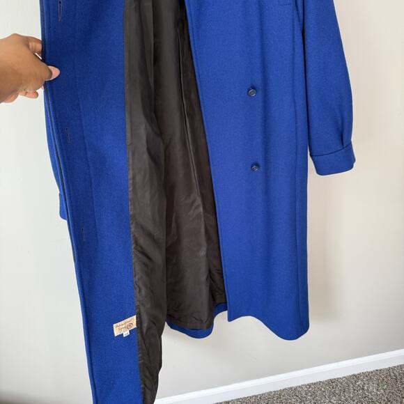 VTG Fashion Blue Overcoat Size 12 Womens Pure New Wool 90s Classic Lady Coat - Picture 3 of 6